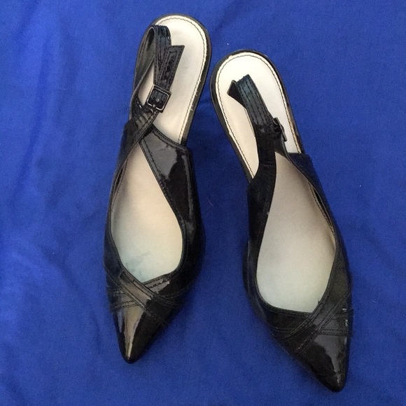 Merona Shoes - MERONA Slingback Black Heels Size 11